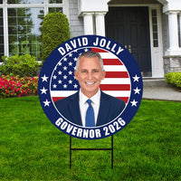 David Jolly For Florida Governor Yard Sign - Coroplast 2026 Governor Elections Race Red White & Blue Yard Sign with Metal H-Stake