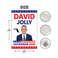 David Jolly For Florida Governor 2026 Garden Flag, Double Sided, 2026 Governor Flag, Republic, Elections Flag, Race Red White & Blue Flag