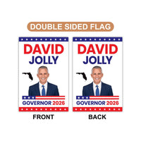 David Jolly For Florida Governor 2026 Garden Flag, Double Sided, 2026 Governor Flag, Republic, Elections Flag, Race Red White & Blue Flag