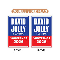David Jolly For Florida Governor 2026 Garden Flag, Double Sided, 2026 Governor Flag, Republic, Elections Flag, Race Red White & Blue Flag
