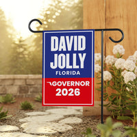 David Jolly For Florida Governor 2026 Garden Flag, Double Sided, 2026 Governor Flag, Republic, Elections Flag, Race Red White & Blue Flag