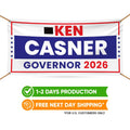 Ken Casner For Wyoming U.S. Governor Banner Sign, 13 oz Waterproof US Governor Election 2026 Vinyl Banner With Metal Grommets