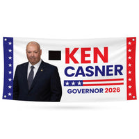 Ken Casner For Wyoming U.S. Governor Banner Sign, 13 oz Waterproof US Governor Election 2026 Vinyl Banner With Metal Grommets