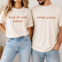 Custom Thanksgiving Potato Shirt, Funny Fall Quote Tee, Sweet Potato Kind of Rude Potato, Matching Couple Shirt, Personalized BFF Gift