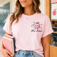 Personalized Crayon Apple Teacher Shirt, Custom Teacher Name Tee, Cute Preschool Classroom Shirt, Back to School Outfit, Gift for Educator
