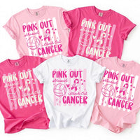Custom Pink Out Volleyball Shirt, Custom Team Name Cancer Awareness Tee, Breast Cancer Game Day Shirt, School Spirit Pink Out, Coach Gift