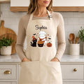 Personalized Halloween Apron, Ghost Chef Cooking Apron, Spooky Baking Kitchen Apron, Holiday Cooking Apron, Custom Name Holiday Gift