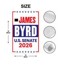 James Byrd For Wyoming Senate 2026 Garden Flag, Double Sided, 2026 Senate Flag, Elections Flag, Race Red White & Blue Flag
