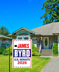 James Byrd For Wyoming Senate 2026 Garden Flag, Double Sided, 2026 Senate Flag, Elections Flag, Race Red White & Blue Flag