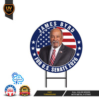 James Byrd For Wyoming Senate 2026 Yard Sign, Corrugated Plastic Senate Elections, Race Red White & Blue Yard Sign with Metal H-Stake