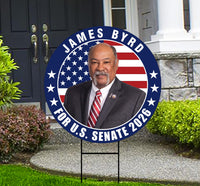 James Byrd For Wyoming Senate 2026 Yard Sign, Corrugated Plastic Senate Elections, Race Red White & Blue Yard Sign with Metal H-Stake
