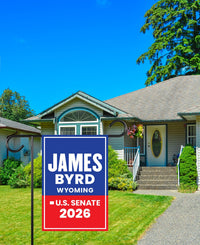 James Byrd For Wyoming Senate 2026 Garden Flag, Double Sided, 2026 Senate Flag, Elections Flag, Race Red White & Blue Flag