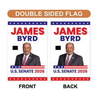 James Byrd For Wyoming Senate 2026 Garden Flag, Double Sided, 2026 Senate Flag, Elections Flag, Race Red White & Blue Flag