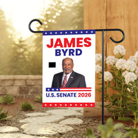 James Byrd For Wyoming Senate 2026 Garden Flag, Double Sided, 2026 Senate Flag, Elections Flag, Race Red White & Blue Flag