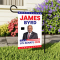 James Byrd For Wyoming Senate 2026 Garden Flag, Double Sided, 2026 Senate Flag, Elections Flag, Race Red White & Blue Flag