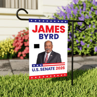 James Byrd For Wyoming Senate 2026 Garden Flag, Double Sided, 2026 Senate Flag, Elections Flag, Race Red White & Blue Flag