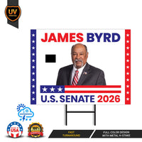 James Byrd For Wyoming Senate 2026 Yard Sign, Corrugated Plastic Senate Elections, Race Red White & Blue Yard Sign with Metal H-Stake