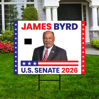 James Byrd For Wyoming Senate 2026 Yard Sign, Corrugated Plastic Senate Elections, Race Red White & Blue Yard Sign with Metal H-Stake