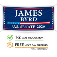 James Byrd For Wyoming U.S. Senate Banner Sign, 13 oz Waterproof US Senate Election 2026, Senate Vinyl Banner With Metal Grommets