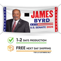 James Byrd For Wyoming U.S. Senate Banner Sign, 13 oz Waterproof US Senate Election 2026, Senate Vinyl Banner With Metal Grommets