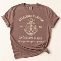 Personalized Halloween Cruise Shirt, Custom Family Vacation Tee, Spooky Pumpkin Anchor Design, Booze Cruise Shirt, Family Trip Gift 2026