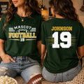 Personalized Football Mom Shirt, Custom Team Colors Mascot Tee, Player Name Number, Team Shirt, Sports Mom Gift, Front Back