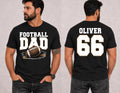 Custom Football Dad Shirt, Personalized Last Name Number Tee, Game Day Dad Apparel, Father's Day Gift, Front Back