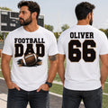 Custom Football Dad Shirt, Personalized Last Name Number Tee, Game Day Dad Apparel, Father's Day Gift, Front Back