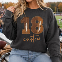 Personalized Football Mom Crewneck, Custom Sport Sweatshirt, Player Number Name Shirt, Game Day Mascot, Sports Mom Gift
