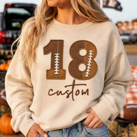 Personalized Football Mom Crewneck, Custom Sport Sweatshirt, Player Number Name Shirt, Game Day Mascot, Sports Mom Gift