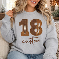 Personalized Football Mom Crewneck, Custom Sport Sweatshirt, Player Number Name Shirt, Game Day Mascot, Sports Mom Gift