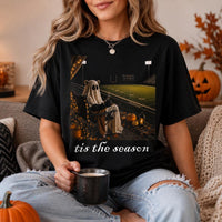 Ghost Football Tis the Season Shirt, Spooky Halloween Game Day Tee, Vintage Ghost Stadium Graphic, Halloween Party Tee, Football Fan Gift