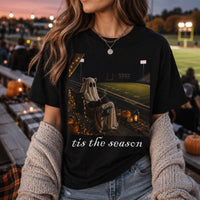Ghost Football Tis the Season Shirt, Spooky Halloween Game Day Tee, Vintage Ghost Stadium Graphic, Halloween Party Tee, Football Fan Gift