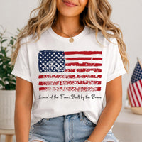 Women's Patriotic Wildflower Shirt, Floral American Flag Tee, Fourth of July Freedom Top, Labor Day USA Outfit, American Pride Gift