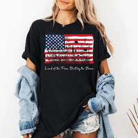 Women's Patriotic Wildflower Shirt, Floral American Flag Tee, Fourth of July Freedom Top, Labor Day USA Outfit, American Pride Gift