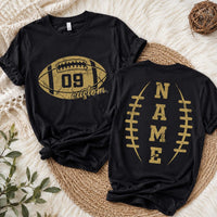 Personalized Football Mom Shirt, Custom Team Name and Number Tee, Football T-Shirt, Game Day Spirit Wear, Sports Mom Gift, Front Back