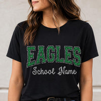 Personalized Glitter School Mascot Shirt, Custom Team Name Tee, Real HTV Glitter School Spirit Top, Game Day Fan Shirt, Custom Team Gift