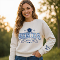 Personalized Senior Class of 2027 Sweatshirt, Custom Name Graduation Crewneck, Gingham Senior Look, High School Grad Look, Graduation Gift