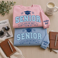 Personalized Senior Class of 2027 Sweatshirt, Custom Name Graduation Crewneck, Gingham Senior Look, High School Grad Look, Graduation Gift