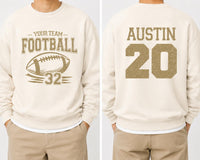 Personalized Football Shirt, Custom Team Mascot Name Number Sweatshirt, Front Back Player Jersey Design, Game Day Fan Shirt, Team Gift