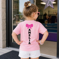 Personalized Cheer Sister Shirt, Custom Name Kids Spirit Tee, Toddler Shirt, Youth Cheerleading Outfit, Gift for Little Sister, Front Back