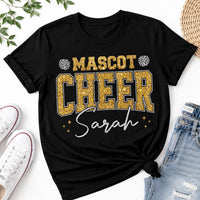 Personalized Glitter School Mascot Sweatshirt, Custom Cheer Name Tee, Sparkle Game Day Team Shirt, Cheerleader Spirit Wear, Custom Team Gift