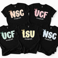 Personalized School Spirit Shirt, Custom Team Mascot Tee, Striped Varsity Initial Shirt, Back to School Game Day Outfit, Custom Team Gift