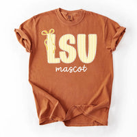 Personalized School Spirit Shirt, Custom Team Mascot Tee, Striped Varsity Initial Shirt, Back to School Game Day Outfit, Custom Team Gift