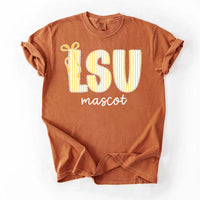 Personalized School Spirit Shirt, Custom Team Mascot Tee, Striped Varsity Initial Shirt, Back to School Game Day Outfit, Custom Team Gift