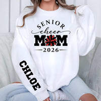 Personalized Senior Cheer Mom Sweatshirt, Team Mom Crewneck, Custom Cheerleader Name Sleeve, Senior Night & Homecoming, Custom Team Gift