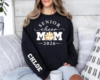 Personalized Senior Cheer Mom Sweatshirt, Team Mom Crewneck, Custom Cheerleader Name Sleeve, Senior Night & Homecoming, Custom Team Gift
