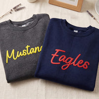 Custom Puff Print Mascot Sweatshirt, Personalized Team Name Shirt, Raised 3D School Spirit Hoodie, Sports Game Day Tee, Team Mom Gift