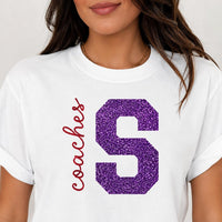 Personalized Glitter Varsity Letter Shirt, Custom Team Name Tee, School Mascot Spirit Shirt, Game Day Initial Top, Custom Team Gift