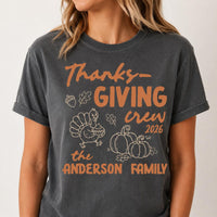 Personalized Family Thanksgiving Shirt, Custom Matching Cousin Crew Tee, Friendsgiving Dinner Shirt, Turkey Day Group Outfit, Cousin Gift